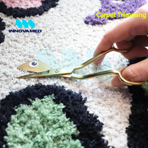 Duradero de acero inoxidable Producto de alta demanda Nueva tendencia 6 Dorado con una pequeña decoración de ojos Tijeras de pico de pato Tijeras de apliques - Product Image 3