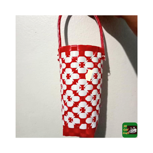 Bolsa colgante de plástico ecológico de moda con ranura para vaso Vietnam/soporte de botella de vaso de plástico reutilizable y fabricado en tejido duradero - Product Image 1