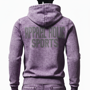 ชุดวอร์มผู้ชายแบบ 2 ชิ้น พิมพ์ลายกราฟิกประดับเพชรเทียม ปรับแต่งสีได้ กางเกงวอร์มขาบาน เสื้อฮู้ดซิป และชุดจ็อกเกอร์สำหรับผู้ชาย - Product Image 3