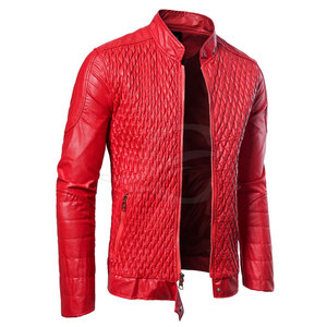 Meilleure vente Veste en cuir mince d'hiver pour hommes à manches longues avec col montant tissu de toile de taille personnalisée chaud pour tous - Product Image 2