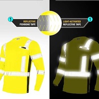 Sweat-shirt de travail réfléchissant de haute qualité à manches longues, haute visibilité, en polyester antibactérien, certifié CE, séchage rapide