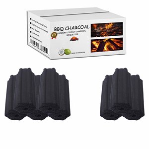กิจกรรมบาร์บีคิวกลางแจ้งถ่านทำในประเทศอินโดนีเซียกะลามะพร้าวดิบรูปหกเหลี่ยมสำหรับร้านอาหารเกาหลี - Product Image 2