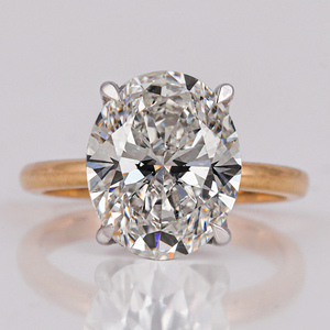 Luxurious 10KT Gold Plated Oval Cut Lab Grown Diamond Full Eternity Wedding <b>Ring</b> Classic Luxury Wedding Gift for Women - Product Image 1