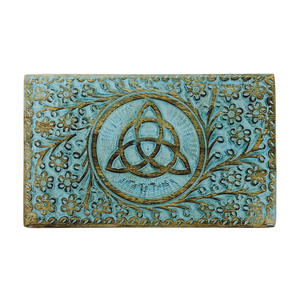 Premium Quality Antique Look <b>Wooden</b> Jewellery <b>Box</b> Triquetra Design Mango Wood <b>Box</b> for <b>Decoration</b> and Storage Use at <b>Cheap</b> Price - Product Image 3