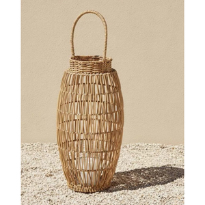 Lanterne en rotin naturel faite à la main, porte-bougie suspendu tissé, décoration d'intérieur, porte-bougie hurricane avec corde, décoration d'événement - Product Image 6