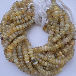 Hilo de cuentas de piedra Rondelle suave de ágata amarilla Natural de 8mm, 10mm, 12mm para fabricación de joyería, pulseras, collares, proveedor de piedras preciosas - Product Image 1