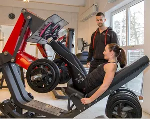 Placa de fitness comercial máquina carregada, treinamento de força, fisiculturismo, 45 graus, máquina de pressão para perna, equipamento de academia