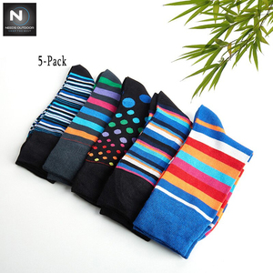 Chaussettes longues en bambou pour hommes, accessoire coloré, amusant, décontracté, de haute qualité, très doux, antibactérien, grande taille, à porter pour l'extérieur, pièces - Product Image 4