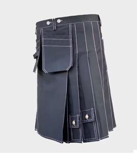 Kilt utilitaire en tartan de haute qualité pour homme avec sangles en cuir hybride, logo personnalisé, prix d'usine et service OEM disponible - Product Image 5