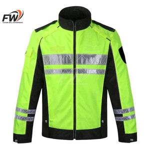 Chaqueta Cortavientos de Seguridad Impermeable y Reflectante de Alta Visibilidad para Hombre, Amarilla con Brillo Nocturno, Ropa de Trabajo de Seguridad - Product Image 1