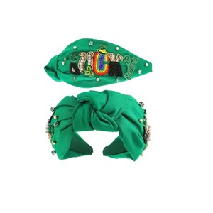 Bandeau élégant fait à la main en perles vertes, accessoire de cheveux tendance pour un usage quotidien - Product Image 3