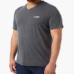 Nueva llegada personalizada caída hombro manga larga cuello en V camiseta personalizada transpirable Streetwear algodón poliéster camiseta - Product Image 2