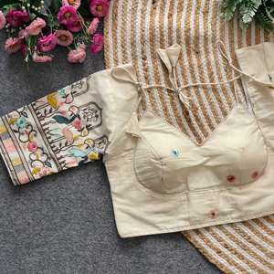 Evergreen Design Pur Khadi Coton Avec Broderie Travail Blouse Fabricant Et Fournisseur De Surat Au Taux Le Plus Bas - Product Image 6