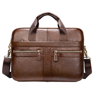 Professional Vintage Style Coffee-Colored Classic Cross Body Messenger Briefcase <b>Laptop</b> Bag for Men Women Office & Business Use - Product Image 3