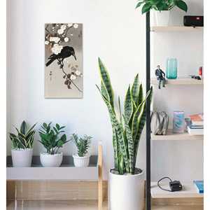 Impression artistique du corbeau et des fleurs de cerisier d'Ohara Koson - Product Image 1