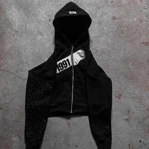 Sweat à capuche brodé pour hommes avec strass Nouveau design Vêtements d'hiver Bas quantité minimale de commande Vente en gros du Pakistan - Product Image 6