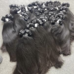 Máquina de cabello humano virgen sin procesar vietnamita de tendencia caliente Pelo liso natural negro suave resistente al desprendimiento de trama Doble - Product Image 2