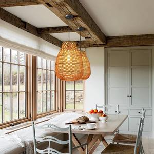 Suspension Luminaire Tissé Rotin Abat-Jour Moderne Roi Artisanat Côtier Suspendu Éclairage Ferme Lustre Île Salle À Manger - Product Image 5