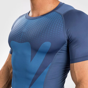 Vente flash Ensemble de veste et de short de boxe Kickboxing Exercice Sport Combat T-shirt de compression à manches courtes et short Uniformes pour hommes - Product Image 4