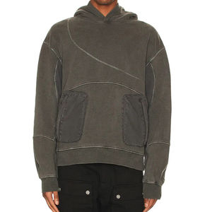 เสื้อฮู้ดลายสก็อตผู้ชาย แขนยาว ทรงหลวม มีกระเป๋า เสื้อฮู้ดลำลองมีสไตล์ เสื้อฮู้ดลายตาราง เสื้อฮู้ดผู้ชายแบบดิสเทรส - Product Image 6