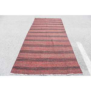พรมตุรกีวินเทจขนาด 4.6x10.2 ฟุต พรมขนาดใหญ่ พรมสีแดงขอบคิลิม - Product Image 1