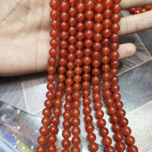 Red Carnelian Sterling Silver 8mm <b>Beads</b> Statement <b>Necklace</b> Boho Gemstone Jewelry for Wedding - Product Image 2