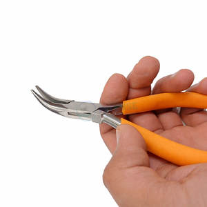 Best Quality <b>Bent</b> <b>Nose</b> <b>Pliers</b> for Jewelry Ideal for Delicate Wirework Ergonomic Handle Precision Cutting Tool - Product Image 6