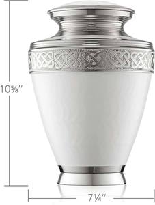 Petites urnes souvenirs blanches pour cendres humaines ou cendres d'animaux de compagnie Urnes de crémation en métal dur Urnes de crémation en métal pour cendres - Product Image 2