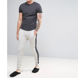 Venta caliente de los hombres 100% algodón Jogger pantalones de chándal Patchwork impresión personalizada transpirable piel ajustada Streetwear liso teñido Casual - Product Image 2