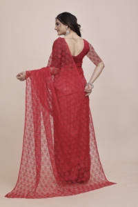 Verano de las mujeres listo para usar con estampado floral arte seda Saree estilo Bollywood con blusa sin costuras para cualquier ocasión - Product Image 4