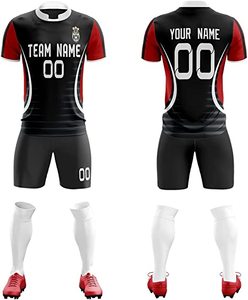 Conjunto de ropa deportiva de sublimación personalizada unisex, jersey de fútbol para adultos al por mayor, pantalones cortos, nombre personalizado, número, hombres, mujeres, niños, estilo - Product Image 3