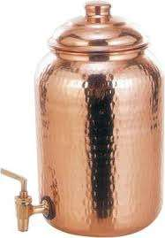 Distributeur d'eau froide domestique autoportant en cuivre pur poli, style traditionnel et moderne, avec placage/impression personnalisés - Product Image 2