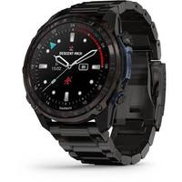 Ordinateur de plongée de style montre Descent Mk3i, 51 mm, titane DLC gris carbone / bracelet en silicone noir, montre connectée