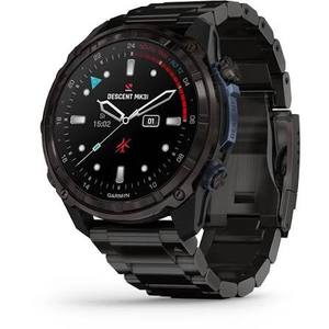 Descent Mk3i-<b>Watch</b>-Style Dive Computer, 51mm, Carbon Gray DLC Titanium / <b>Black</b> Silicone Band Smartwatch - Product Image 4