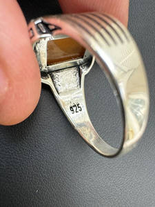 Bague de mode pour femme en argent 925 véritable saphir jaune avec diamant taillé bijoux en acier de qualité fine pour les fêtes - Product Image 4