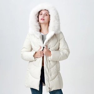 2024 New <b>White</b> Filled <b>Men's</b> Regular <b>Puffer</b> <b>Jacket</b> Polyester/Cotton Winter Warm Quilted Coat High Street Style OEM Service Plain - Product Image 2