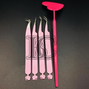 Nouveauté : Miroirs cosmétiques rose vif pour extensions de cils, en acier inoxydable durable, faible MOQ, en vente maintenant, pince à épiler, miroir en vison - Product Image 4