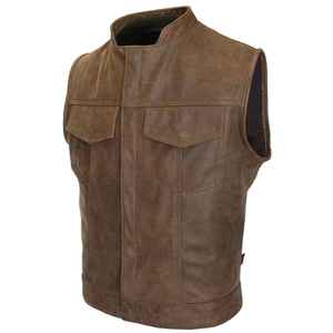 New Arrival Stylish Outwear Best Selling Top Quality Leather Waistcoat With Warm <b>Heated</b> And Windproof Genuine Leather <b>Vest</b> - Product Image 3