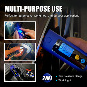 LEMATEC Jauge de pression des pneus numérique 2 en 1 3-150psi Lampe torche LED Batterie rechargeable Affichage multi-unités - Product Image 2