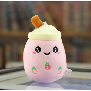 Porte-clés en peluche Boba rose mignon et doux avec rembourrage en coton PP pour les enfants de 5 à 7 ans - Product Image 3