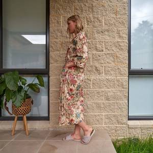 Robe Kimono en Coton Imprimée à la Main Style Bohème, Légère et Respirante, Taille Unique pour la Maison ou la Nuit, Fourniture ODM - Product Image 2