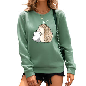 เสื้อสเวตเตอร์มีฮู้ดของผู้หญิงผ้าฝ้าย100% เสื้อผ้าซับในลำลองความยาวปกติฤดูใบไม้ร่วง - Product Image 4