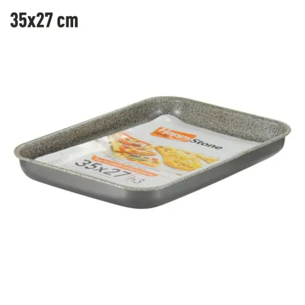 Moule rectangulaire bas de haute qualité Made in Italy de cm 35x27 h3 pour la cuisson au feu ou au four en aluminium Revêtement antiadhésif