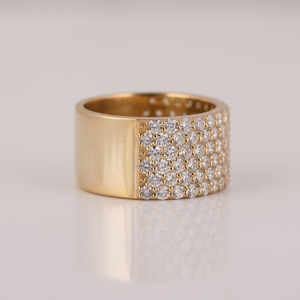 18kt Solid Gold Unisex Handmade Half Eternity <b>Ring</b> Luxury Lab Grown Diamond Plated Engagement Gift IGI Certified-Trendy Wedding - Product Image 1