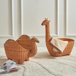 ตะกร้าหวายสีฟ้าทำด้วยมือพร้อมชุดผ้าสำหรับจัดงานเทศกาลรถเข็นของขวัญรอมฎอนแบบกำหนดเองขายส่งจากเวียดนาม - Product Image 4