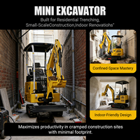 Mini-excavatrice sur chenilles rétractables 1500 kg, petite pelle mécanique, moteur Kubota, pour espaces étroits