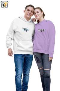 Mr. Mrs. Couple Hombres Mujeres Sudaderas con capucha de color brillante estilo Jersey sudaderas con capucha de calidad de algodón Premium - Product Image 5