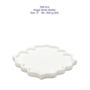 Plateau de service moghol en marbre blanc de qualité supérieure améliore la beauté des tables à manger disponibles en vrac - Product Image 4
