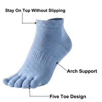 Chaussettes de sport à cinq doigts avec logo personnalisé de haute qualité Chaussettes de sport en bambou respirant pour hommes Chaussettes de course à cinq doigts