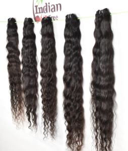Vente en gros Bon marché Traitement chimique Aucun Faisceaux de cuticules alignées brutes ondulées 100% Extensions de cheveux humains indiens noirs naturels - Product Image 1